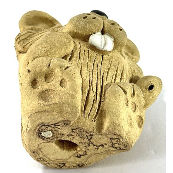 Vintage Beaver Figurine Folk Art Woodland Animal Sculpture Rustic Cabin Decor - Picture 7 of 7